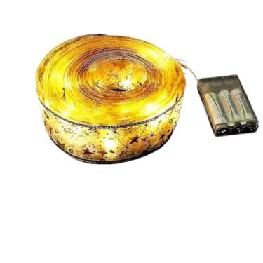 Imagem de 5M Fita De Natal Luzes Decoração Árvore Laços De Com LED Para Presente Branco Arame De Cobre(Branco quente)