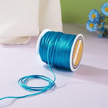 Imagem de 1 rolo de fio de nylon de 1 mm, cordão de cetim para fazer você mesmo, cordão de nylon para colar, pulseira, joias, artesanato feito à mão, 70 m)/rolo (azul Dodger)