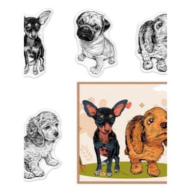 Imagem de Carimbos transparentes para fazer cartões de pelúcia, chihuahua, pug, carimbos de borracha, animal, cachorro, filhote, selos de silicone transparentes, para cartão de presente, álbum de recortes