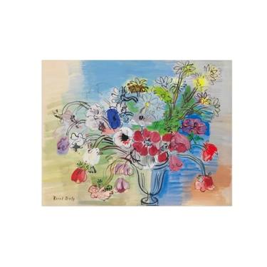 Imagem de Pôster e impressões em tela de flores vintage - reprodução de pintura de arte de parede famosa - buquê de flores - imagens para sala de estar 40 x 50 cm 16 x 20 polegadas sem moldura