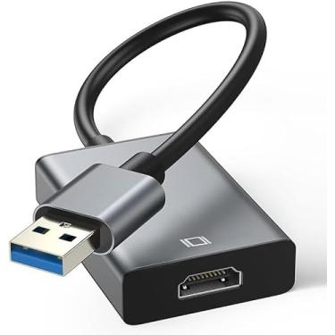 Imagem de Adaptador USB para HDMI, cabo multi-monitor 3.0/2.0, compatível com Windows 7/8/10/11 para vários monitores
