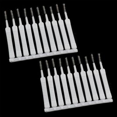 Imagem de Caishun 20 peças de escova de limpeza antibloqueio com orifício de fenda de plástico 8,3 cm, limpador de chuveiro de banheiro para limpeza de canais, ventilação de carro, porta deslizante, teclado