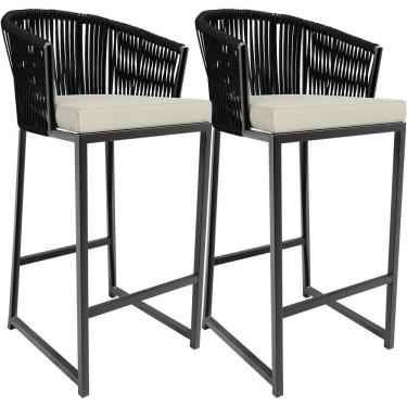 Imagem de Kit 02 Banqueta Para Área Gourmet Cozinha Varanda D04 Preto