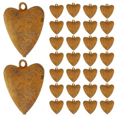 Imagem de 30 peças de arte de parede de coração de metal antigo em forma de coração decoração de parede multiuso ornamento de arte de ferro para sala de estar, quarto, cozinha, jardim, escritório