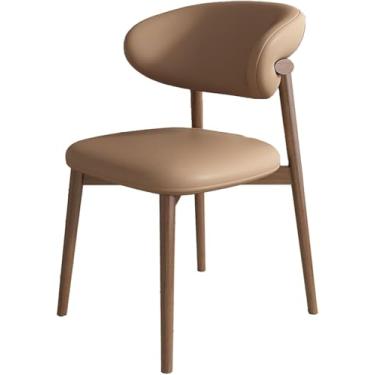 Imagem de Cadeira De Jantar De Couro Pu à Prova D'água Com Pernas De Madeira, Cadeira De Lounge Sem Braços Estilo De Meados Do Século Para Cozinha, Restaurante, Sala De Estar, Uso No Quarto, D, One Size