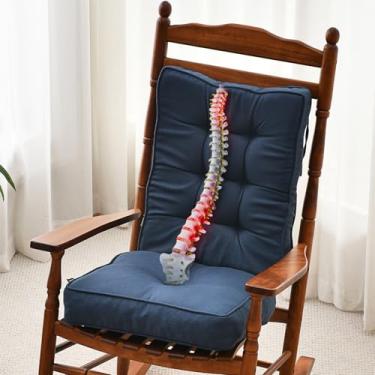 Imagem de SUNROX Almofada de cadeira de balanço antiderrapante de espuma viscoelástica FadeShield, resistente à água, espessa, durável, conjunto de almofadas de assento e encosto com laços para balancim interno