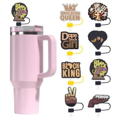 Imagem de Diferentes tampas de palha para copo Stanley, 10 mm de diâmetro, à prova de poeira, reutilizável, fofo, protetor de canudo