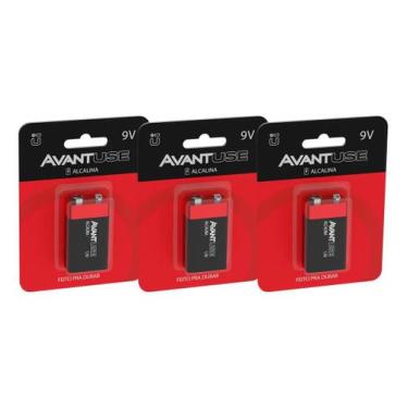 Imagem de Kit 1, 2, 3, 4 ou 5 Baterias Pilha Alcalina 9v Cod 4081000145 Avant Us