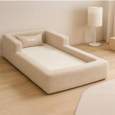 Imagem de Cama Montessoriana Berço Aconchego Espuma Boucle Bege Keiko - Keiko Co