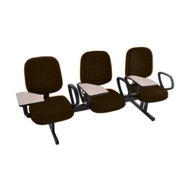 Imagem de Cadeira Em Longarina Com Prancheta Linha Blenda Marrom