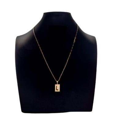 Imagem de Cordão Carti Fecho Lagosta Com Pingente Com Letra L