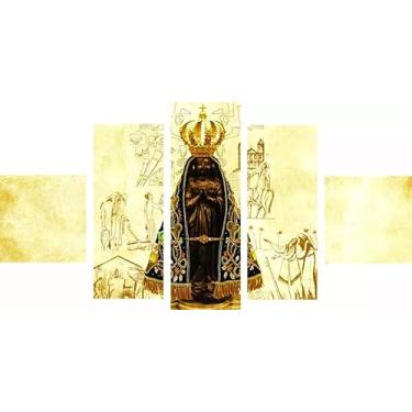 Imagem de Kit quadro decorativo 5 peças 95x60cm Nossa Senhora Aparecida 02