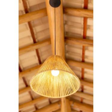 Imagem de Lustre Pendente Moderno Luminaria Rustica P Palha De Milho