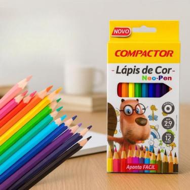 Imagem de Lápis de Cor Compactor Neo-Pen 12 Cores  Hexagonal, Ponta 2.9mm - comp