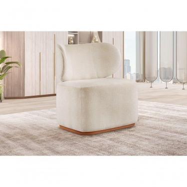 Imagem de Poltrona Para Sala De Estar Moderna Sun linho Nude 100