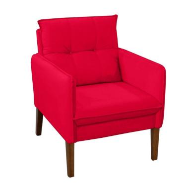 Imagem de Poltrona Decorativa Liz Sala Escritório E Recepção Suede Vermelho Eli Móveis E Decoração