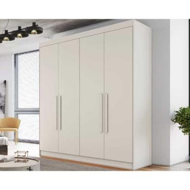 Imagem de Guarda Roupa Solteiro 3 Gavetas E 4 Portas Nantes Off White - Europa