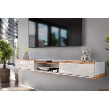 Imagem de Bancada Suspensa Atlas 2.2 Off White Perolizado Jequitiba 2 Gavetas Lukaliam