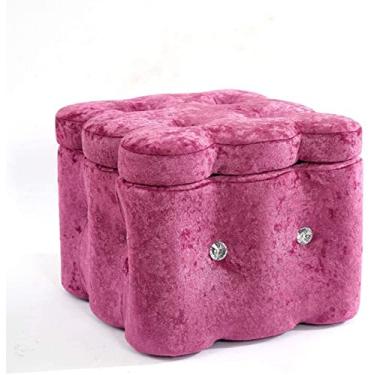 Imagem de SENNIAN Banqueta para pés caixas de armazenamento para pés otomano adultos banquinho moderno banquinho baixo pufes multifunções cadeira para sala de estar, quarto, decoração de casa, cadeira