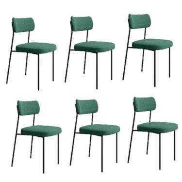 Imagem de Kit 6 Cadeiras Estofadas Melissa Sala de Jantar Cozinha Aço Carbono (Verde Veludo)