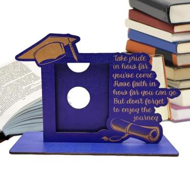 Imagem de Moldura de formatura - Moldura de para diploma universitário, ângulo ajustável, ornamento decorativo de mesa para estante de livros, sala de estar, quarto