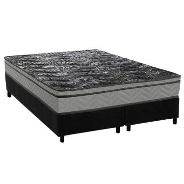 Imagem de Cama Box Queen: Colchão Ortopédico Paropas D28 Conforto Ultra Firme + Base Crc Suede Black (158x198)