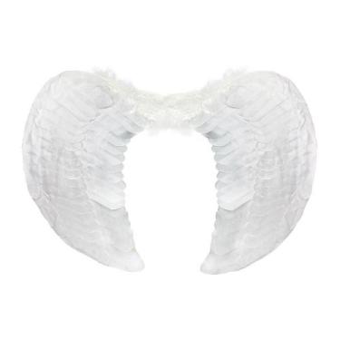 Imagem de Asa de Anjo Branca Grande Adulto Para Halloween e Carnaval - Fantasias