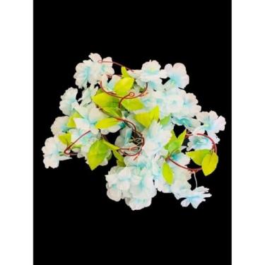 Imagem de Cordão de Flores Artificial 2m com Rosas Primavera Outono – Decoração para Casamentos Festas e Jardim Vertical (tifanny cerejeira)