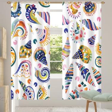 Imagem de 2 conjuntos de painéis cortinas transparentes marinhas coloridas e arejadas, com filtro leve, painéis de cortina de porta e janela para sala de estar, quarto, jantar, 192 cm de comprimento