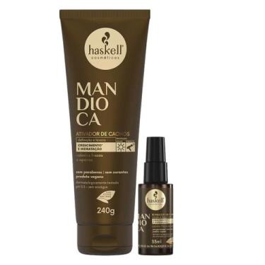 Imagem de Kit Mandioca 1 Ativador de cachos 240g 1 Reparador de pontas 35ml Hask