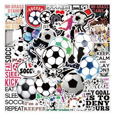 Imagem de Adesivos, 50 unidades/lote, bolas de futebol, vinil impermeável, anime, 5-7 cm