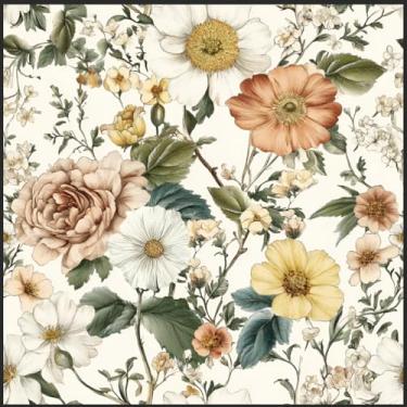 Imagem de Abyssaly Papel de parede removível vintage floral 44,5 cm x 299,7 cm