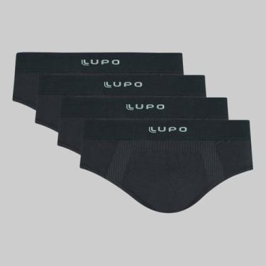 Imagem de Kit 4 Cuecas Lupo Slip Micromodal Sem Costura 00681, Grafite, M