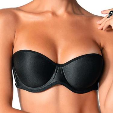 Imagem de Sutiã Sem Alças DeMillus 67819 Microfibra, Preto, 42