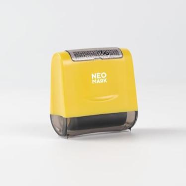 Imagem de Conjunto de carimbo de rolo de proteção contra roubo de identidade amplo - (3 refil de tinta incluída) Ótima alternativa para um triturador (amarelo)