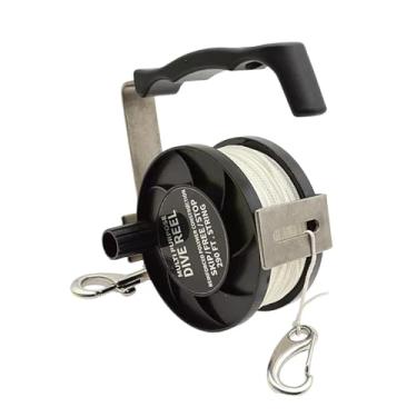 Imagem de Fenteer Carretel de mergulho com cabo ajustável, equipamento de mergulho SMB, carretel para autônomo, para caiaque, deriva subaquática e navegação, Preto 290 Pés