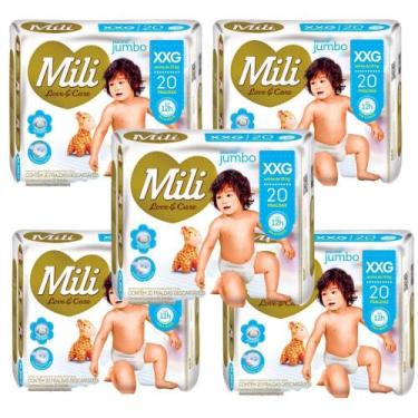 Imagem de Fralda Descartável Mili- Love& Care- Linha Premiun- Tamanho XXG-5 Paco
