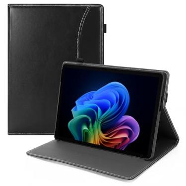Imagem de SaharaCase – Indy Series Capa com alça de mão para Microsoft Surface Pro 12 polegadas | Couro Vegano Folio | Preto Escorpião (TB00480)