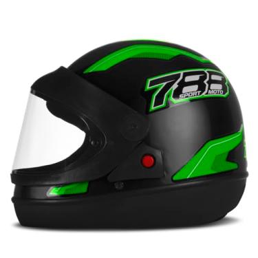 Imagem de CAPACETE FECHADO PRO TORK NEW SPORT MOTO PRETO - VERDE TAM. 62