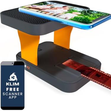 Imagem de KLIM K2 Scanner de negativos e deslizantes 35 mm - novo - kit digitalizador de slides e scanner fotos - a sua própria digitalização para negativos em casa com o seu telemóvel - Amber