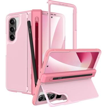 Imagem de Miimall Capa para Galaxy Z Fold 6 com caneta Stylus e suporte, tela de vidro e aderência antiderrapante, ajuste fino, suporte para caneta Stylus fina capa protetora resistente para Samsung Z Fold6