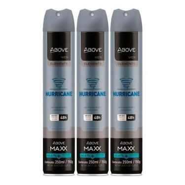 Imagem de Kit Desodorante Above Maxx Aerosol Hurricane 250ml C/3
