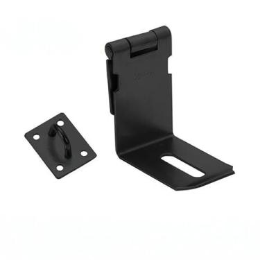 Imagem de Ferrolho de cadeado de ângulo reto de 90 graus, trava de aço inoxidável 304 com parafusos para armário de portão de porta (preto)