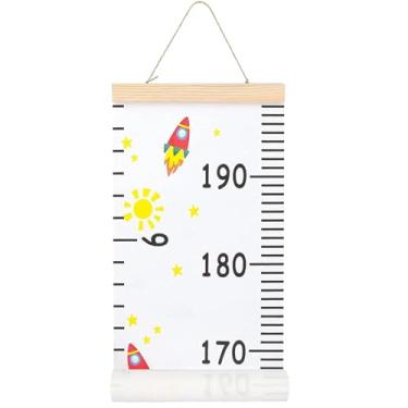 Imagem de Régua de entrega de tabela de altura para decoração de parede para crianças régua de medida de tela 20 x 200 cm (colorida)