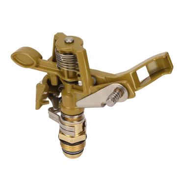 Imagem de Cabeça de aspersão de rosca macho G1/2, rotação automática de 360 graus, faixa de pulverização ajustável de 15 m, com liga de zinco resistente, para irrigação de jardim e pátio