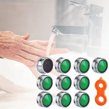 Imagem de Kit de ferramentas de remoção de aerador de torneira, 10 peças, conjunto de chaves de aço inoxidável M24 para reparo e manutenção de torneiras de pia, uso doméstico ou comercial, laranja