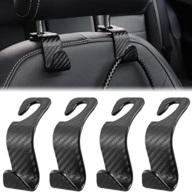 Imagem de 4 pçs/conjunto universal de gancho de encosto de cabeça para carro, veículo, suporte organizador de assento traseiro de carro, acessórios interiores de carro, preto, 4 peças