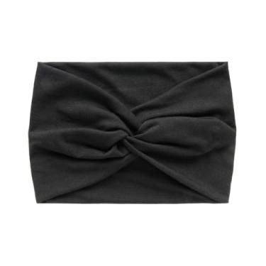 Imagem de Faixa de cabelo feminina elástica respirável esportiva antiderrapante faixa de cabelo faixa de transpiração para ciclismo, corrida, ioga (preto)