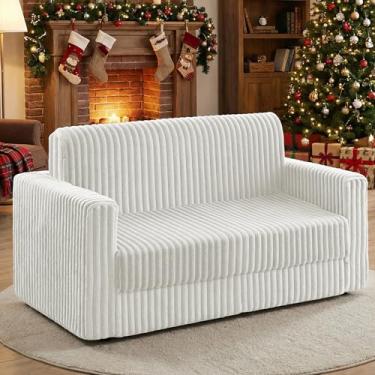 Imagem de HABUTWAY Sofá-cama dobrável, cadeira conversível 2 em 1 com apoio de braço, cama de cadeira dobrável portátil, sofá confortável, sofá preguiçoso multifuncional para sala de estar, quarto, dormitório