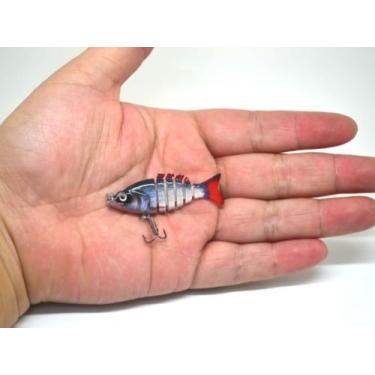 Imagem de FISHIN ADDICT Isca de pesca de barata prateada realista com várias articulações/isca de natação para perch pike 50 mm / 2g / 6 segmentos